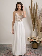 Load image into Gallery viewer, Delicate boho wedding dress for a women who wants to feel free and comfortable