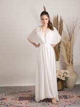 Load image into Gallery viewer, Simple boho wedding dress, Modest and effortlessly beautiful bohemian wedding dress
