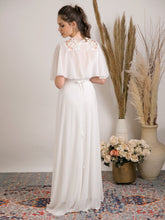 Load image into Gallery viewer, Simple boho wedding dress, Modest and effortlessly beautiful bohemian wedding dress
