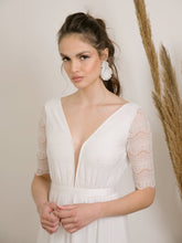 Load image into Gallery viewer, Elegant and simple long sleeves wedding dress