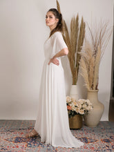 Load image into Gallery viewer, Simple boho wedding dress, Modest and effortlessly beautiful bohemian wedding dress
