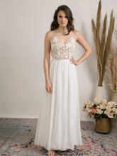 Load image into Gallery viewer, Delicate boho wedding dress for a women who wants to feel free and comfortable
