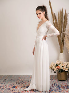 Long sleeves wedding dress