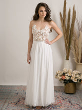 Load image into Gallery viewer, Delicate boho wedding dress for a women who wants to feel free and comfortable
