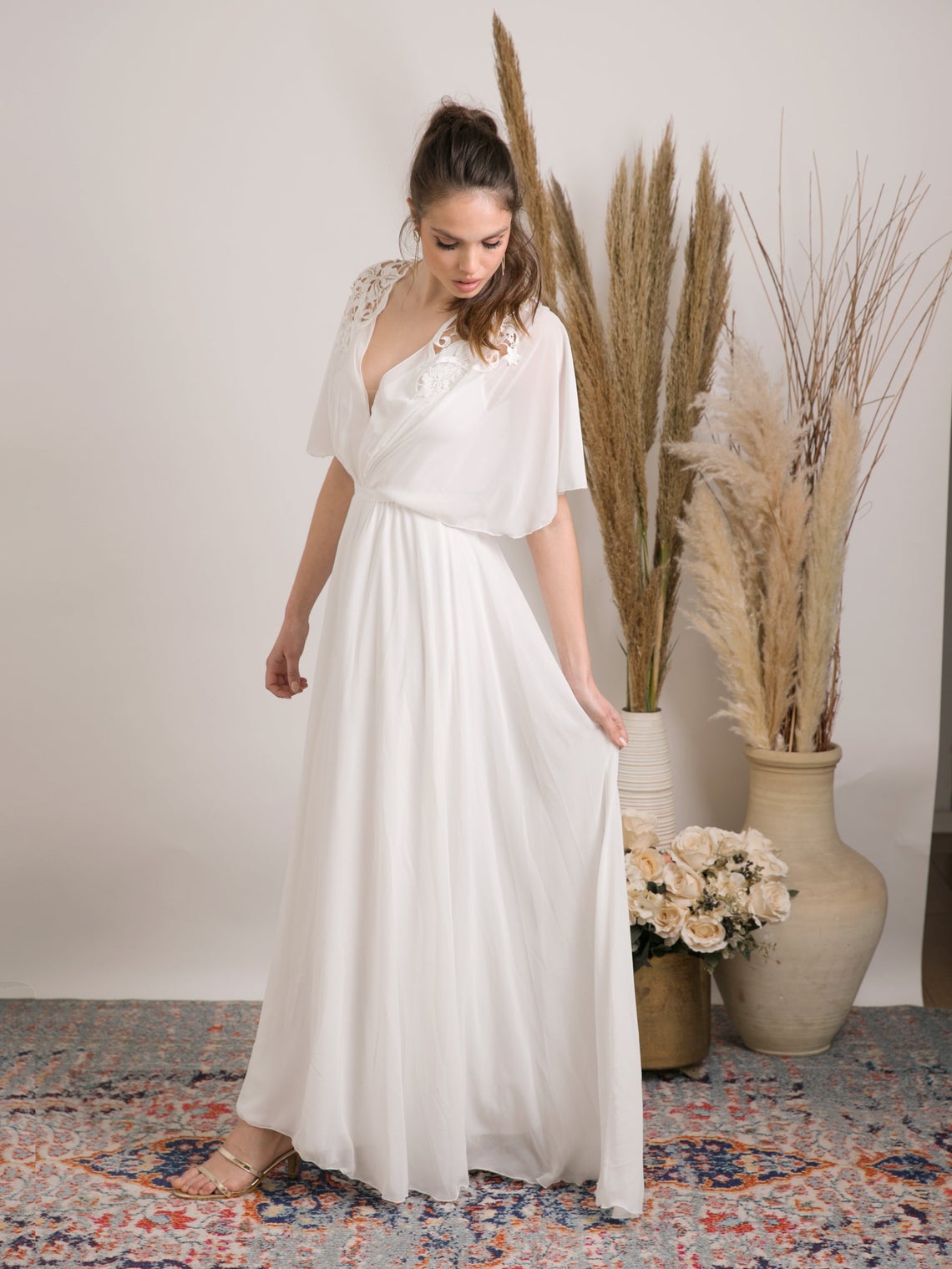 Simple boho wedding dress, Modest and effortlessly beautiful bohemian Barzelai Simple boho wedding dress, Modest and effortlessly beautiful bohemian Barzelai
