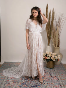 Bohemian lace wedding dress