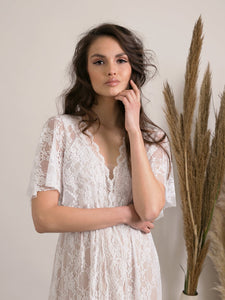 Bohemian lace wedding dress