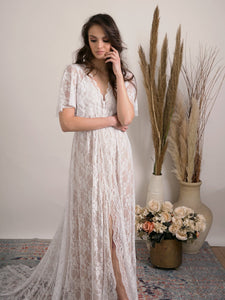 Bohemian lace wedding dress